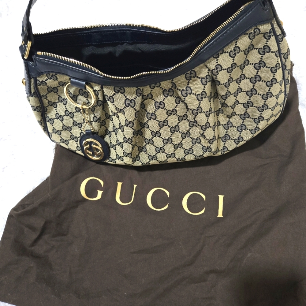 Authentic Gucci Navy Blue Shoulder Bag